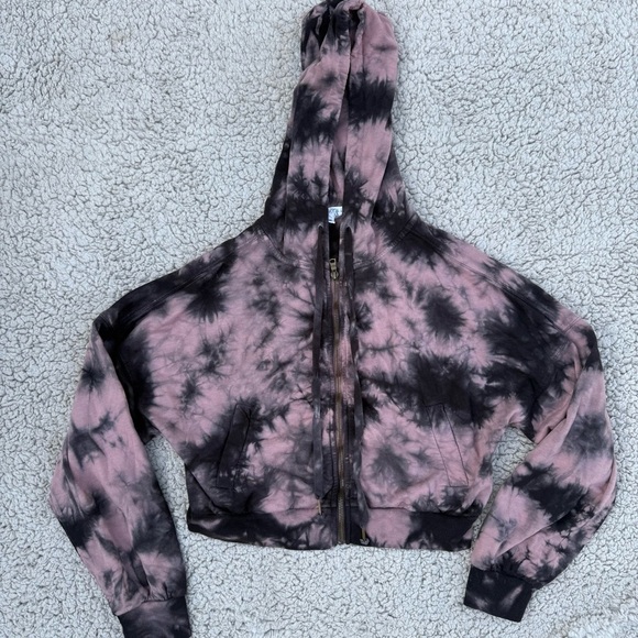 Young Fabulous & Broke Jackets & Blazers - Young Fabulous & Broke Tie-Dye Hooded zip front jacket
